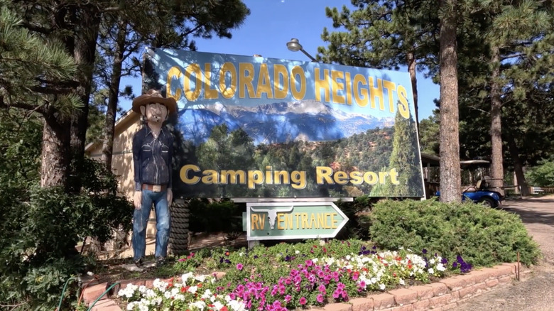 The Colorado Heights Camping Resort sign