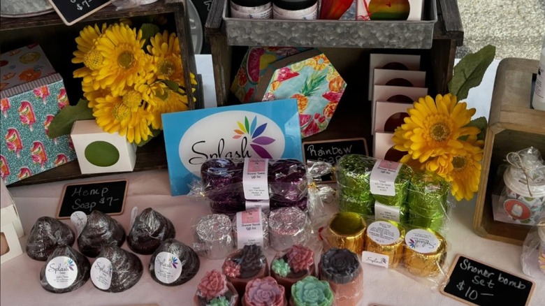 Selection of bathbombs at Splash