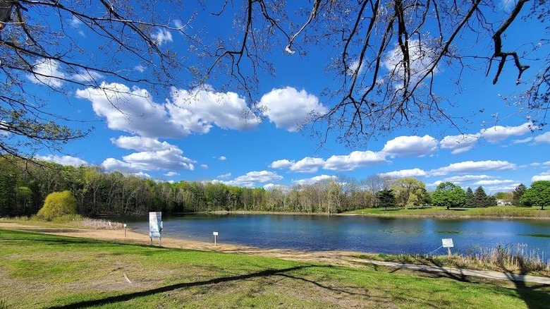 A small lake at Valhalla Park in Holt, Michigan