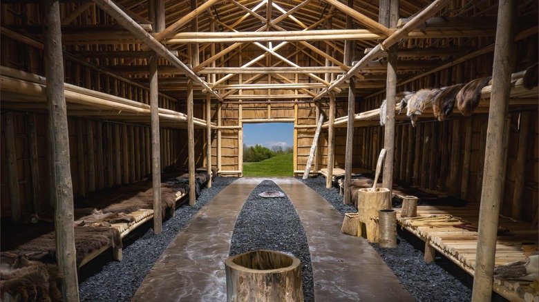 A replica of old Monroe at the visitors center of the River Raisin National Battlefield Park