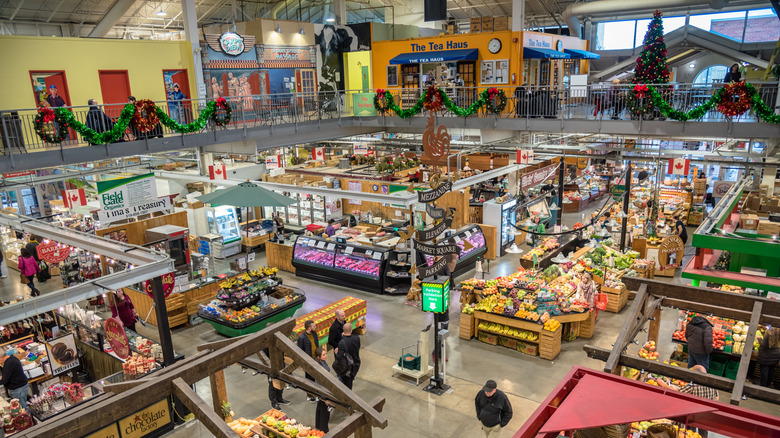 Inside the historic Covent Garden Market in London, Ontario, with dozens of vendors