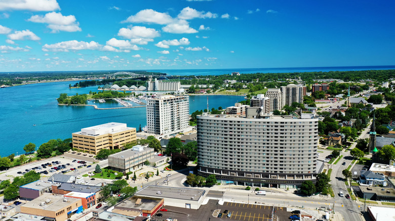 Aerial view of Sarnia waterfront