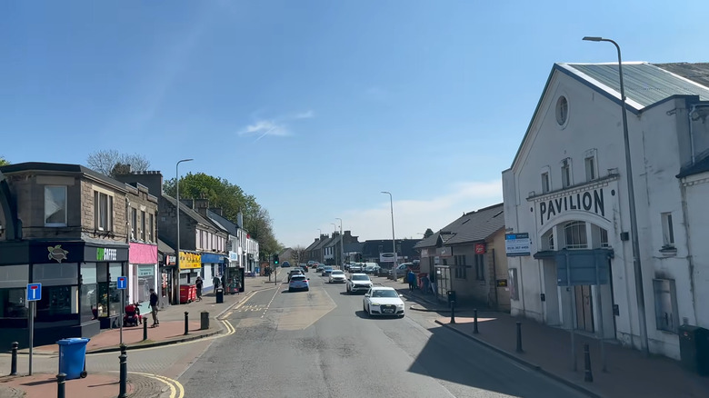 View of high street in Bathgate, Scotland