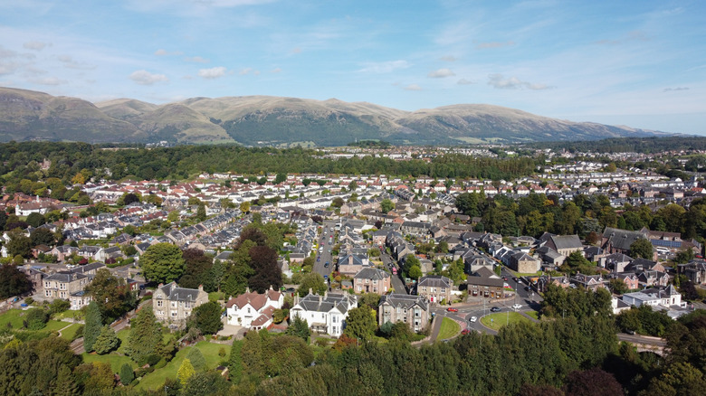 Aerial view of Alloa in Scotland