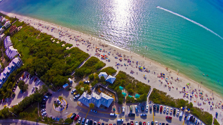 An aerial view of a beach at Bonita Springs