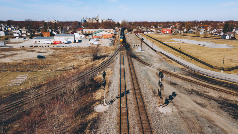 A CSX Transportation train passing through Fostoria