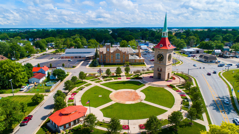 Muensterberg Plaza in Berne, Indiana on a sunny day