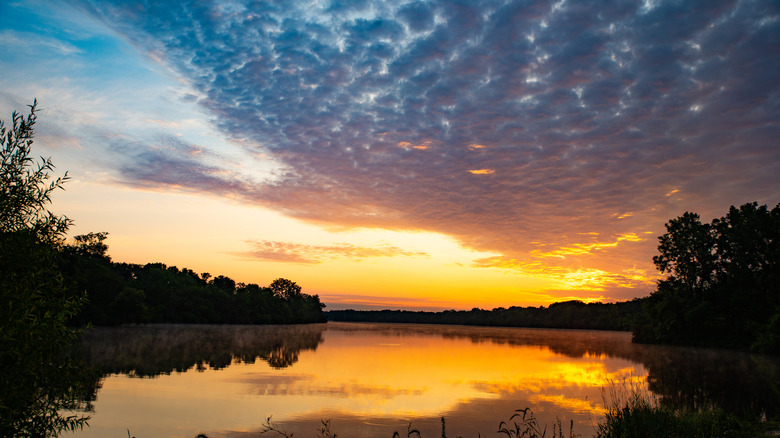 Sunrise at Prairie Creek Reservoir near Muncie, Indiana