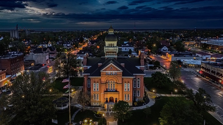 Nighttime aerial view of Paulding