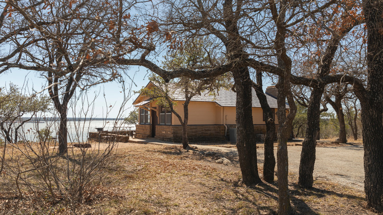 A lakeside cabin at Lake Brownwood State Park, Texas