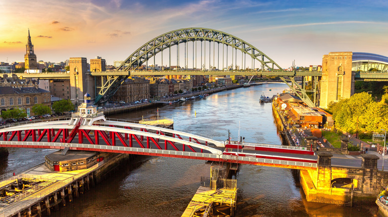 View of bridges over the River Tyne between Newcastle and Gateshead