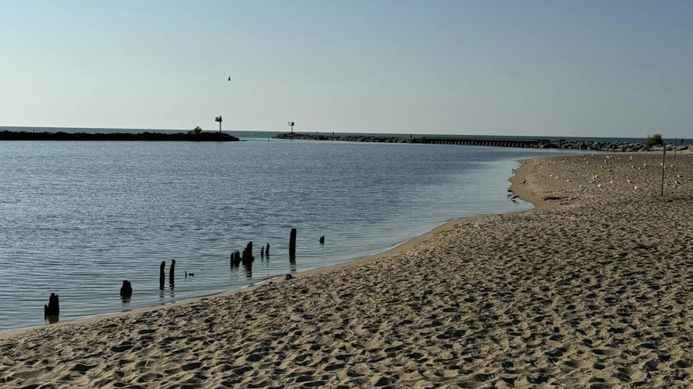 A view of a Lake Michigan beach in Grand Beach, Michigan