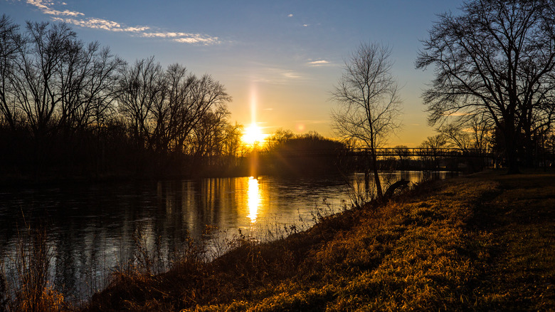 Sunset over the river at Ionia State Recreation Area