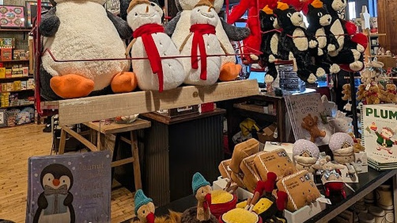 Christmas display at Red Door Mercantile