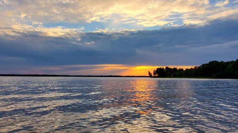 The Castle Rock Flowage during sunset with cloudy skies at Buckhorn State Park, Wisconsin