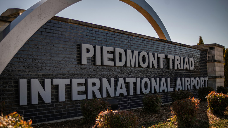 Sign for Piedmont Triad International Airport