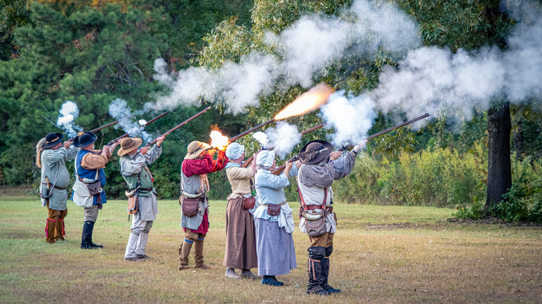 Historic reenactment at Cowpens National Battlefield near Cowpens, South Carolina
