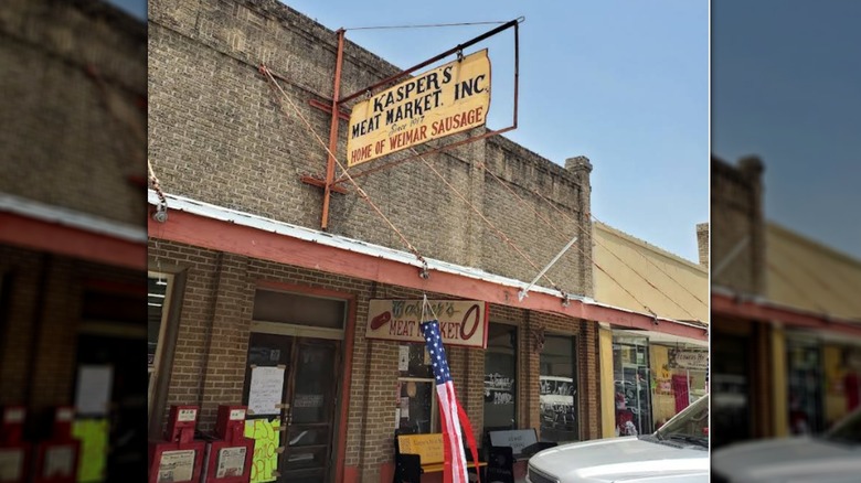 The exterior of Kasper's Meat Market in Weimar, Texas