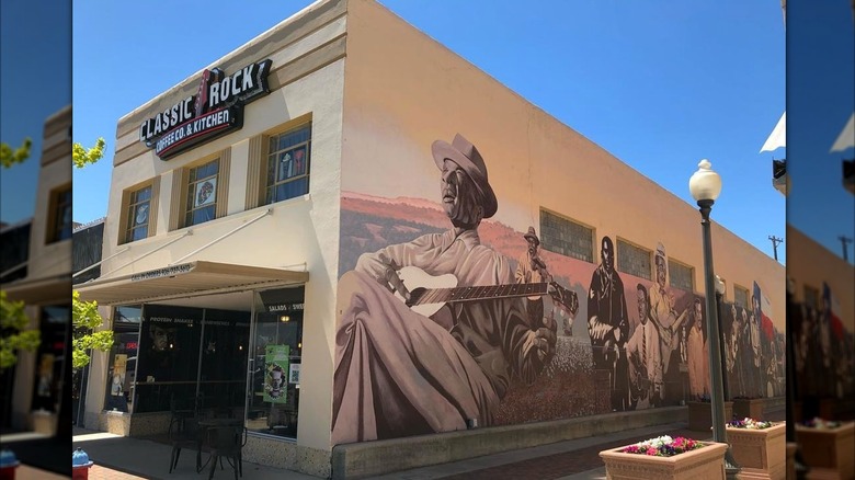 Mural on the side of the Classic Rock Coffee Co