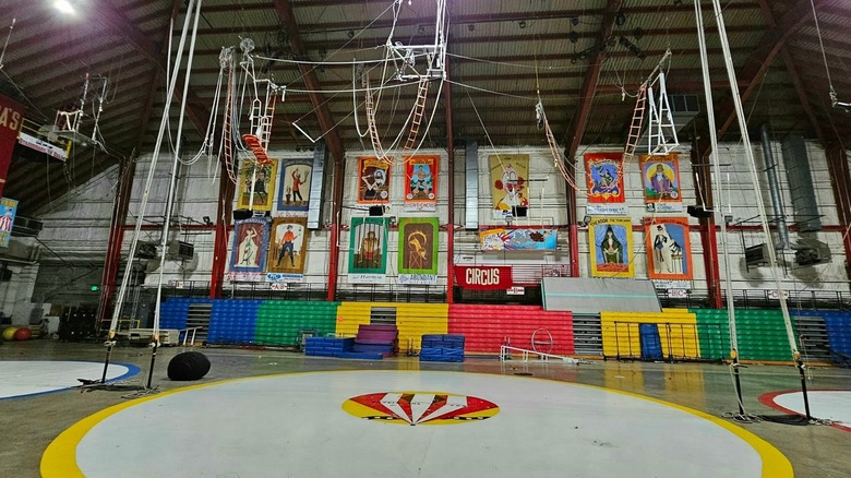 Inside a circus with the lights on in Peru, Indiana