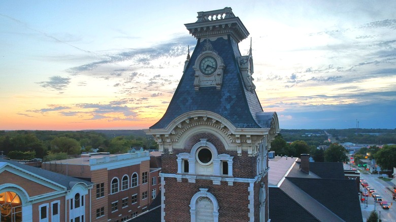 Henry County Courthouse at sunset, in Henry County, Indiana