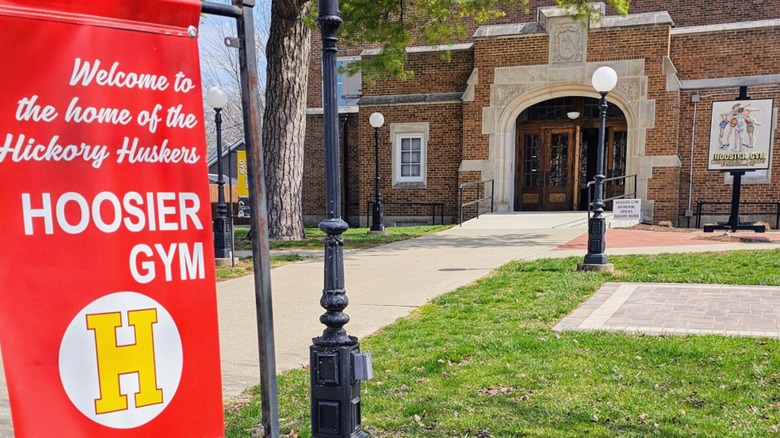 The facade of the Hoosier Gym in Henry County, Indiana
