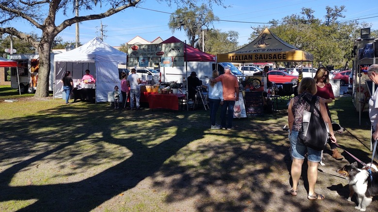 A view of some food options at the Orange Park Farmers' Market in Orange Park, Florida