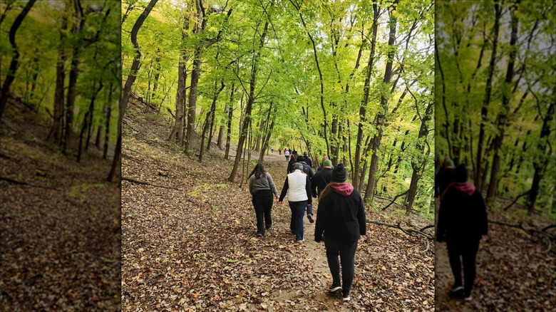 Walkers in River Bluff Trails Park in St. Joseph, Missouri
