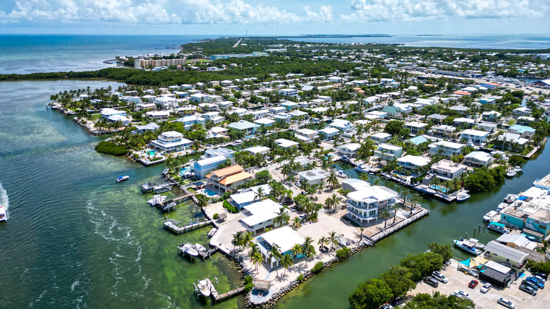 Aerial view of Tavernier Key in Florida