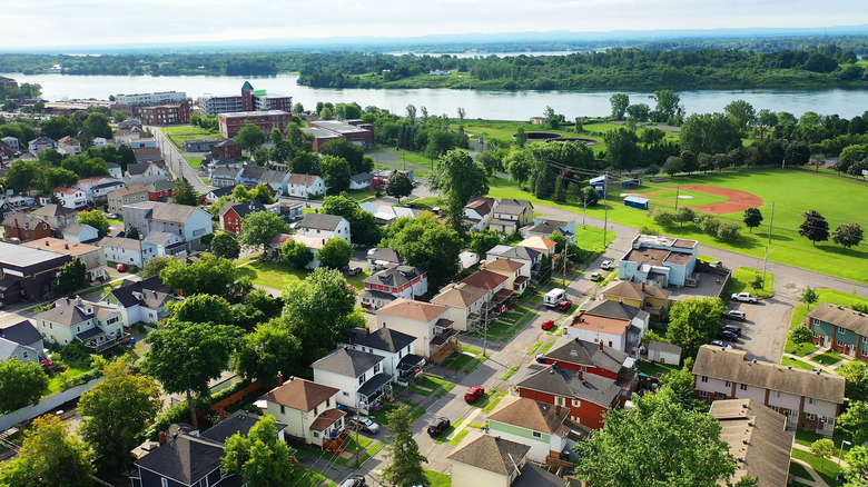 An aerial view of Cornwall, Ontario
