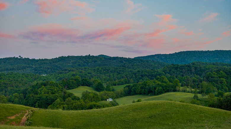 Aerial view of the Appalachian Mountains in Tennessee