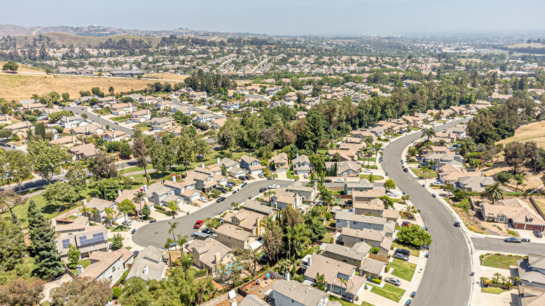This is an overhead shot of Chino Hills, California