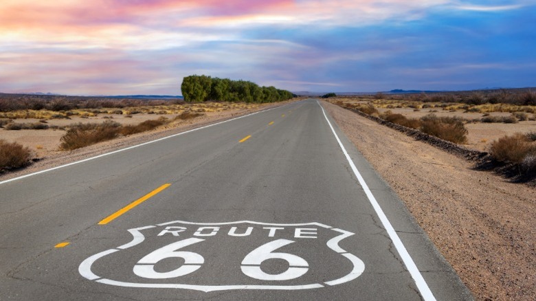 A stretch of Route 66 in California, between LA and Las Vegas.