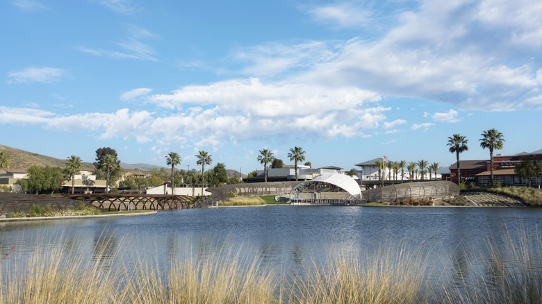 This is a photo of the one of the lakes at Dos Lagos in Corona, CA