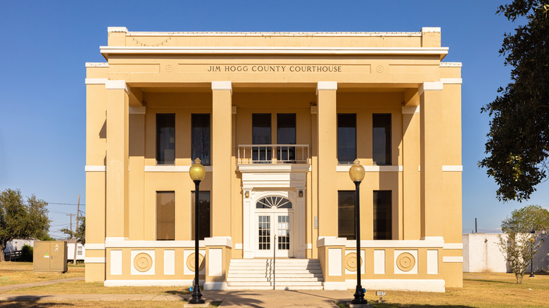 The Jim Hogg County Courthouse in Hebbronville, Texas.