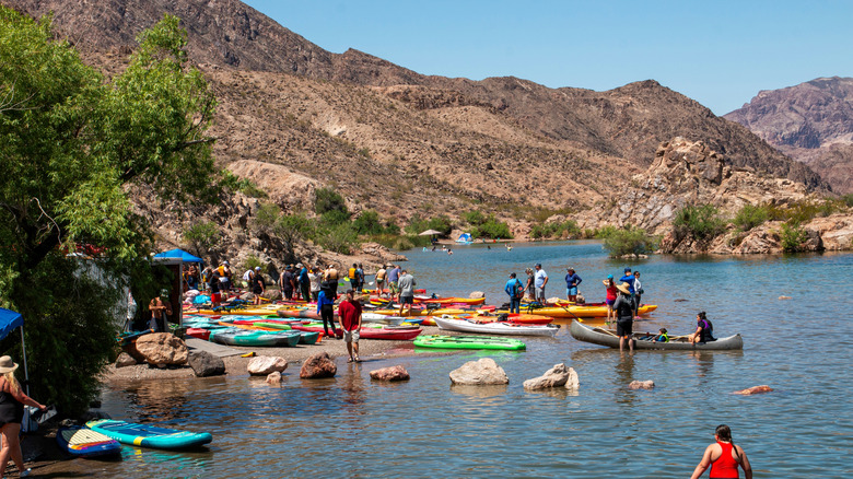 Kayakers near Willow Beach on the Colorado River