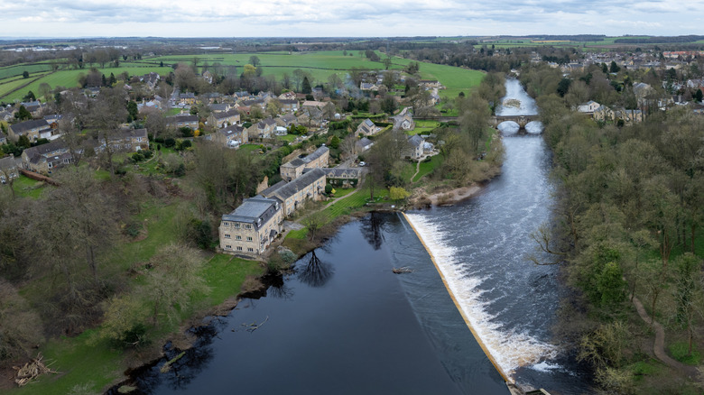 Aerial view of Boston Spa and River Wharfe