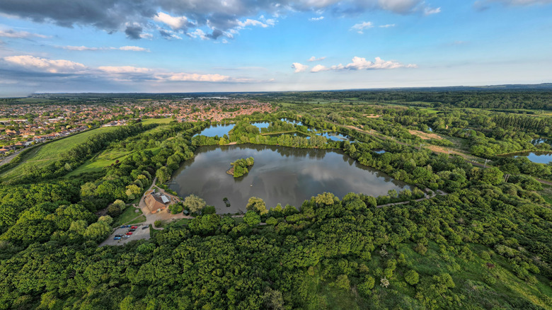Thatcham Lakes and the Nature Discovery Center view from above