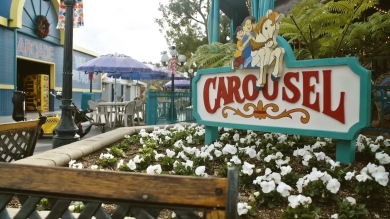 Carousel sign at Adventure City in Stanton, California