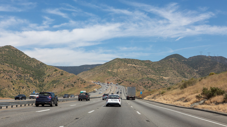 The road area around Lebec, California