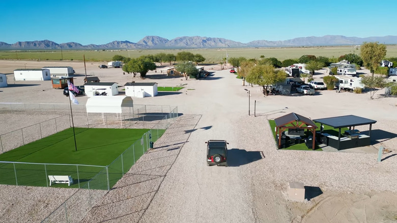 Aerial view of Indian Hills RV Resort in Salome, Arizona