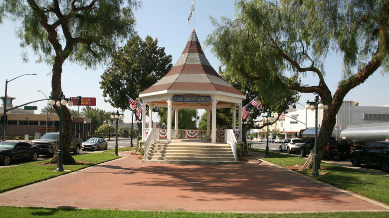 A renovated gazebo used for a bandstand in Upland, California