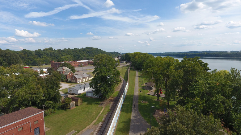 Aerial view of Sunset Park, Tell City, Indiana