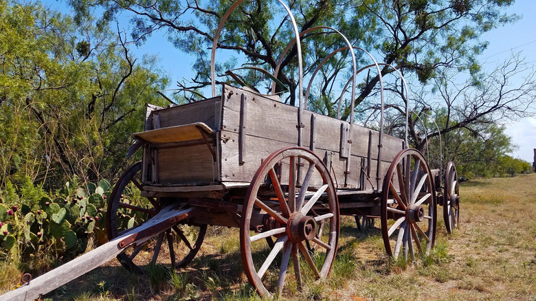 An abandoned wagon at Fort Phantom Hill near Abilene, Texas