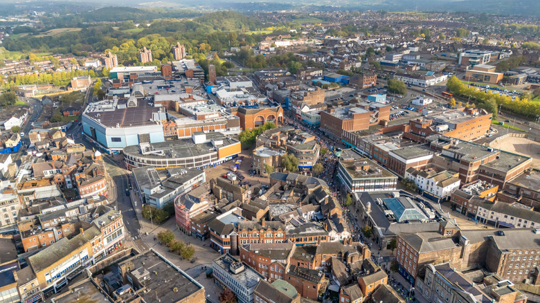 Aerial view of Stoke-on-Trent in Staffordshire, West Midlands, England
