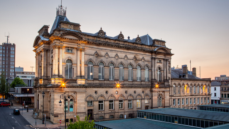 Victorian building facing George Square in Huddersfield