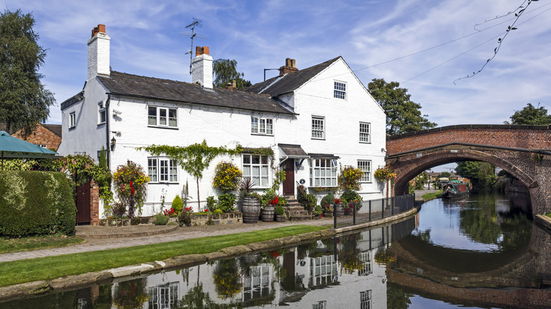 A portion of the the Bridgewater Canal near a home in Lymm, England