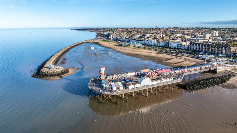 Aerial view of Herne Bay and pier