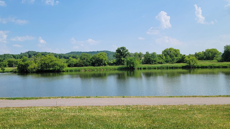 Views of the lake at the Field Veterans Memorial Park in Hillsboro, Wisconsin