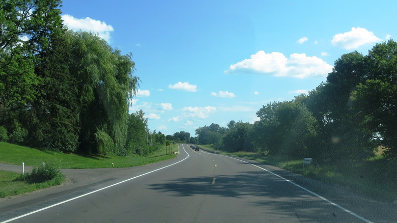 A paved road near North Branch, Minnesota